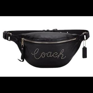 Limited Edition Studded Coach Script Belt Bag